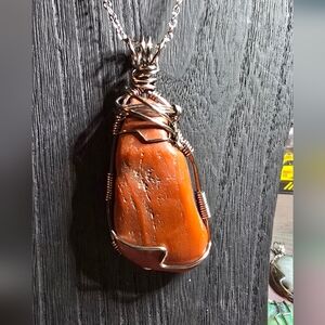 Wire Wrapped Jasper Pendant Only